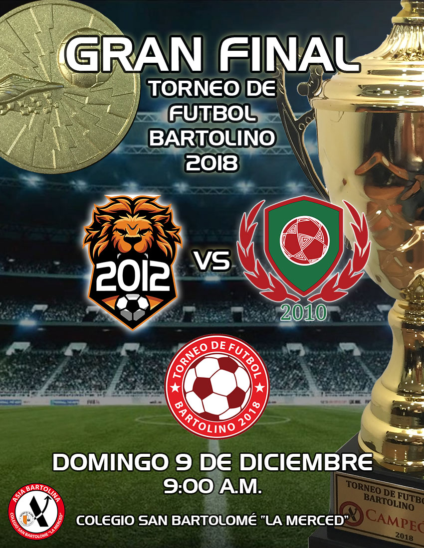 GRAN FINAL TORNEO DE FUTBOL BARTOLINO 2018 2012 VS 2010